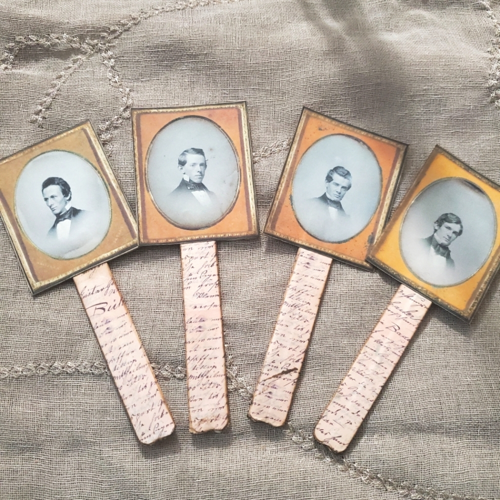 😀 HAND CRAFTED Set of 4 paper bookmarks vintage gentleman images
